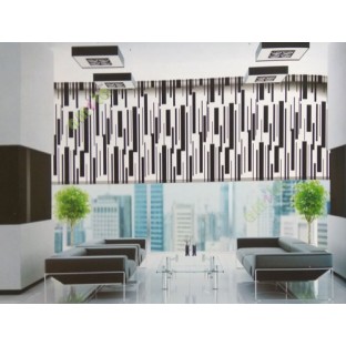 Black and white color vertical bold abstract lines digital lines roller blind